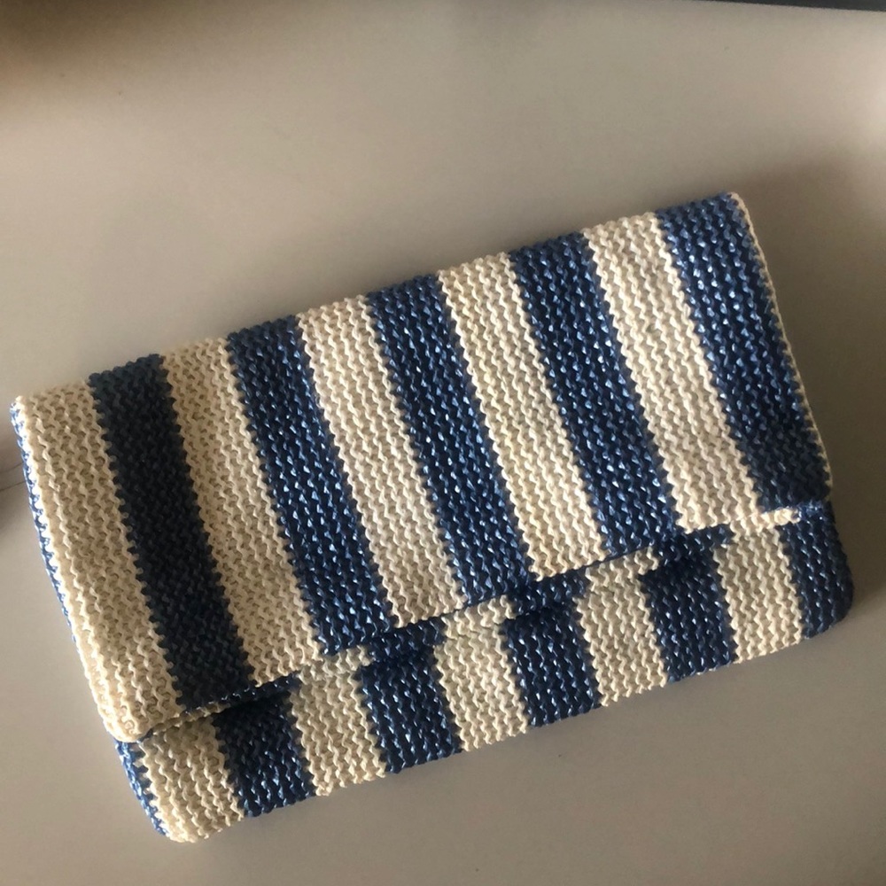 NWT Striped Clutch Bag